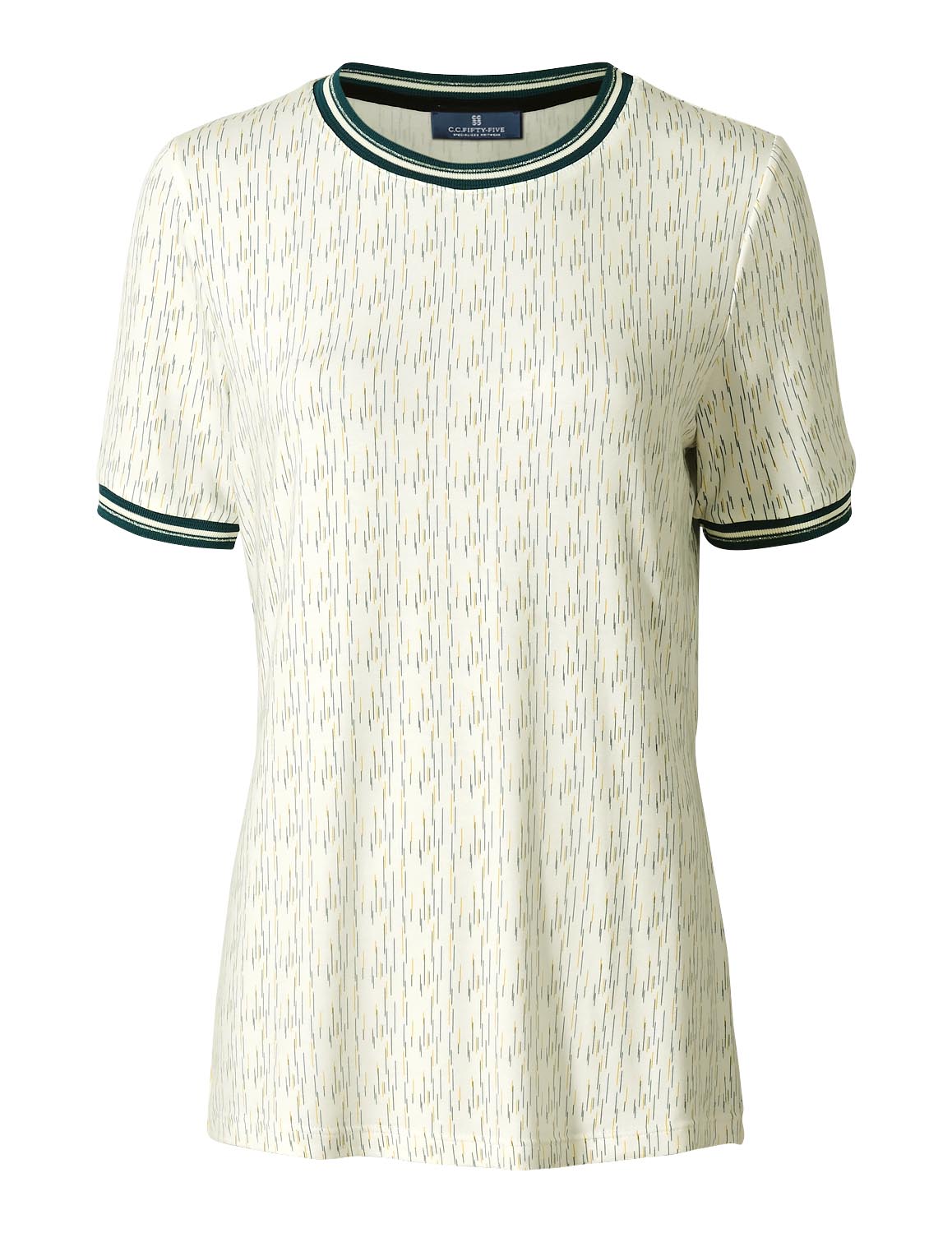 Clipper - Madrid Blouse O Neck Print SS Modern Fit, Dame