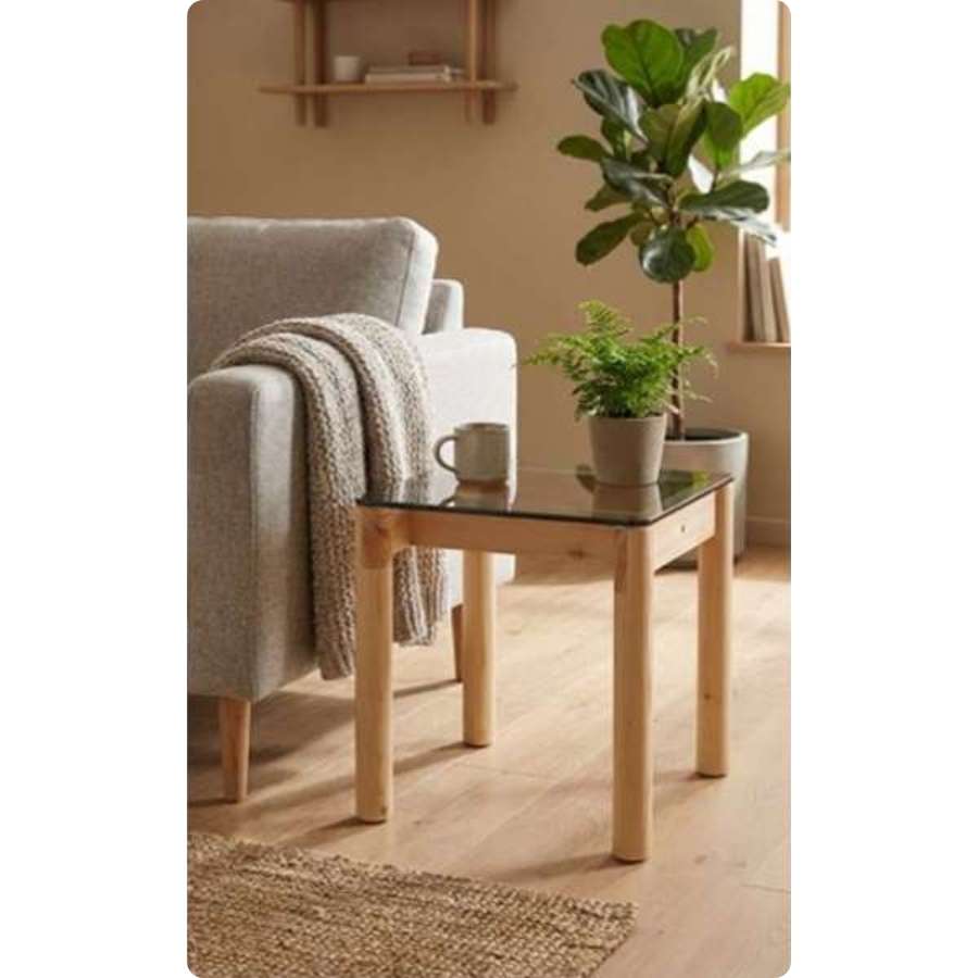 SACKit Side Table fyrtræ/glas 