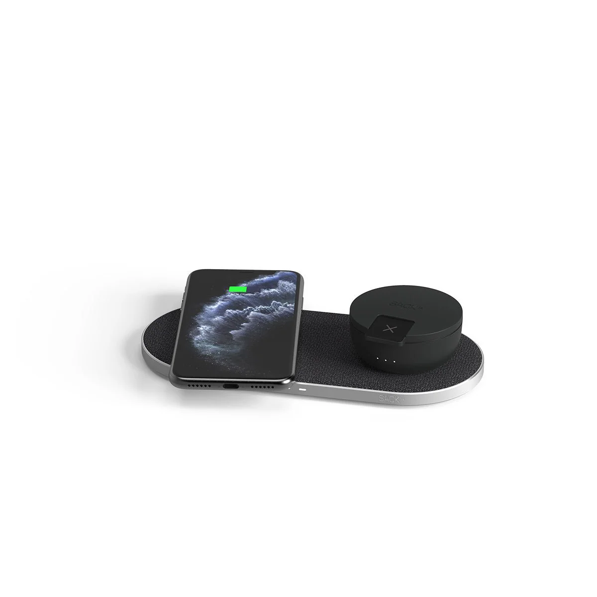 CHARGEit Dual Dock Care Black + Go Wood
