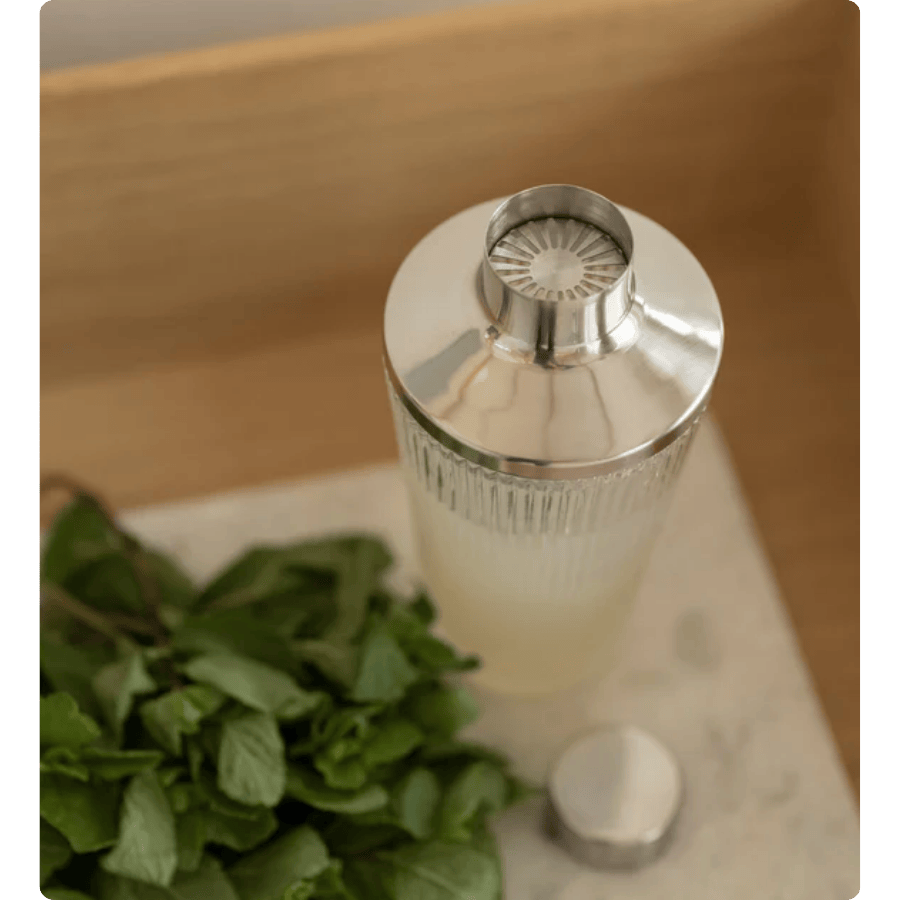 Pilastro cocktail shaker & 8 stk. long drink glas 0,3 l. (2 pakker a 4 stk.)