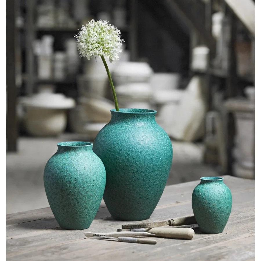 

Knabstrup vase, irgrøn 3 stk.